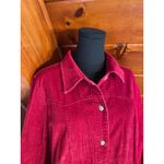 Vintage 80s 90s Maroon Red Corduroy Maxi Shirt Dress / Duster sz 16 Cottagecore Photo 6