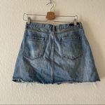 BLANK NYC Distressed Frayed Hem Denim Blue Mini Skirt Photo 2