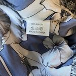 Jaase Jacket Blue White Floral Full Zip Bomber Jacket Size Large Ruched Sleeve Photo 4