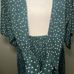 Hello Molly Stuck in Your Ways Midi Dress Size XS/2 Green Polka Dot Tie Front Photo 8