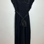 Mac Duggal Ieena for Women's 2651 Size M Black Wide Leg Jumpsuit Faux Wrap EUC Photo 2