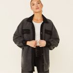 Free People Ruby Jacket in Incense Medium Oversized Shacket Grunge 90s Grey Photo 4