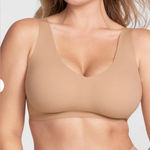 Honey Love‎ Sand V Neck Wireless Wide Strapped Bra XL NWOT Tan Photo 0