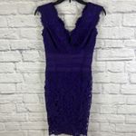 Tadashi Shoji Purple Lace Dark Feminine Sexy Sheath Dress Size 0 Petite Photo 11