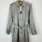 J.Crew Relaxed Trench Coat Satin Crepe Mid Length Silver Gray Insulated US 2 NWT Photo 6