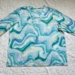 Chico's Linen Tunic Top XXL Coastal Grandma Lagenlook Boho Beach Photo 3