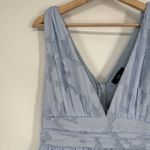 Lulus Maxi Dress Sweet Sophistication Light Blue Burnout Floral Size M Fairy Photo 3