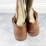 Frye Melissa Canvas and Leather Tall Boots Brown Size 6 Photo 7