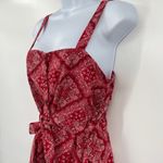 LIFE Bandana Babydoll Womens Top Sz M Red Festival Paisley Retro Americana Size M Photo 4
