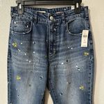 Pilcro Anthropologie Jeans Women's 27 Embroidered Paint Splatter The Icon Flare Photo 1