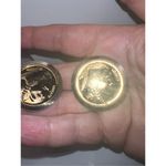 Head Vintage Faux Gold Tone Indian  Coin Clip Earrings Photo 3