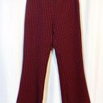 Alembika Dynamite Days Dynamo Flare Leg Cropped Pants Brick Red Black Polka Dot Size 8 Photo 0