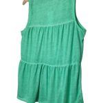Olivia Sky New  Womens Size Medium Burnout Tiered Sleeveless Scoop Tank Green Photo 3