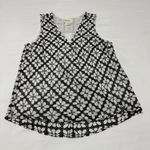Maeve Women’s Shirt Top Size 4 White & Eyelet Black Floral Sleeveless Photo 6