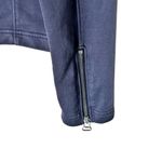 Gap ‎ Womens Quilted Moto Knit Jacket M Navy Faded Zip Cuffs Collarless Bikercore Photo 5