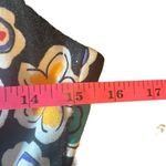 Joan Leslie Vintage Red Yellow Blue Floral Fit N Flare Midi Dress 4 Gold Buttons Black Photo 7