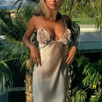 ZARA  dress maxi satin slip bodycon ruffled strappy wedding evening cocktail Photo 0