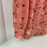 Style & Co Women's M Pink Floral Long Sleeve Blouse Beaded Accents Photo 3