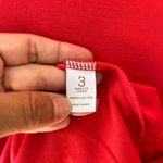 Chico's Sz XL Red Pullover Stretch Everyday Elbow Sleeve V Neck Blouse Shirt Top Photo 4