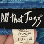 All that jazz Women's Vintage 90's Blue Satin Jacquard Floral Dress 13/14 Photo 4