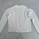Torn By Ronny Kobo  Paige Lace Up Ruffled Sweater Cream Women's Size Medium Photo 11