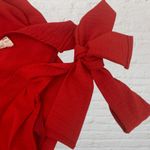 BiBi Tie Shoulder Wrap Top Red M/L Casual Chic Size L Photo 6