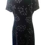 Vintage 90's Y2k Mini Velvet Burnout Cheongsam Dress Black GOTH GRUNGE Size 6 Photo 0
