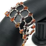 Sterling Silver Baltic Amber,  lace bracelet, 22.2g Photo 1