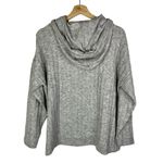 Sweet Romeo Heather Light Grey Ribbed Knit Hooded Sweater M Photo 1