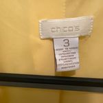 Chico's Size 16 Light Weight Detail Front Buttons Lined Pleated Yellow Jacket Photo 4