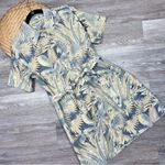 Soft Surroundings ‎ linen Hawaiian print dress w/ waist tie Photo 1