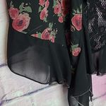 VTG SPENCER ALEXIS SILK BLEND FLORAL ZEBRA LACE MESH RUFFLE OPEN FRONT CARDIGAN Green Size M Photo 5