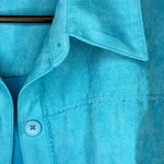 Studio Works Electric Blue Suede Button Up Blouse Photo 3