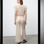 ZARA  Limited Edition Cream Pointelle Flowy Knit Jumpsuit Size L Photo 3