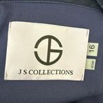 JS Collections Navy Blue Lace Maxi Dress Size 16 Short Sleeve Overlay Gown Floor Length Photo 6