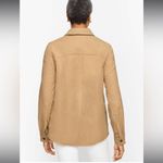 Talbots Textured Cotton Blend Shirt Jacket Shacket Sand Castle khaki sz Small Photo 2