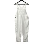 Stoney Clover Lane  x‎ Target Linen Blend Overalls Women's M White Pockets Photo 2