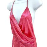 superdown New Missie Wrap Front Mini Dress Medium Pink Metallic Party Barbiecore Photo 6