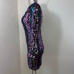 Dress the Population  Lola Mini Dress sequin Long Sleeve Body-Con Size Medium Photo 2