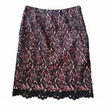 Trina Turk  Black Coral Lace Overlay Pencil Skirt size 4 Photo 0