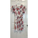 Crossover Romper Floral Print Cold‎ Shoulder Ruffle Sleeve Summer Dress S White Photo 5