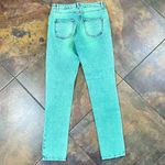 Topshop  Moto Green Distressed Denim Skinny Jeans 26 Photo 5
