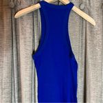 Free People  Royal Blue High Neck Ribbed Tank Top Size Small Photo 7