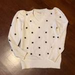 Macy's White and Black polka dot sweater Photo 0