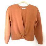 Magaschoni M  Scuba Twisted Front Long Sleeve Crewneck Pullover Top Casual Sz XS Photo 1