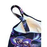 Lands' End Tankini Top Size 4 Square Neck Paisley Wireless Soft Cup Navy Blue Photo 7