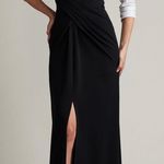 Tadashi Shoji Vanguard Collared Contrast Gown Ivory Black 12 NWT Sophisticated Photo 0