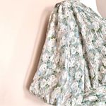 One Loved Babe  Green Blue Floral Pleated Tiered Maxi Dress Photo 4