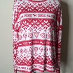 PINK - Victoria's Secret PINK Victoria’s Secret Red and White Christmas Print Sweatshirt Photo 0
