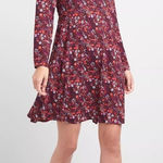 Gap Women's Burgundy Floral Swing Long Sleeve Dress Size XL NWT Photo 0